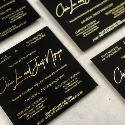 Gold wedding invitations