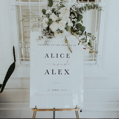 Acrylic custom wedding sign