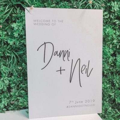 Foam core wedding welcome sign