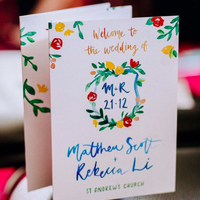 Fold out wedding program