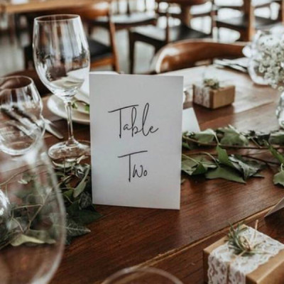 Wedding table strut card sign