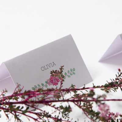 Wedding folded place cards