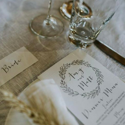 DL digitally printed wedding menu