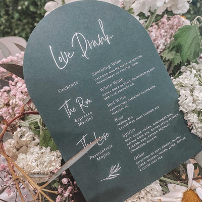 Wedding drink menu