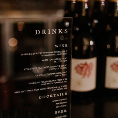 Wedding acrylic drink menu sign