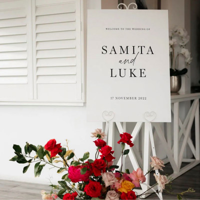 Foam core wedding welcome sign