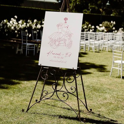 Wedding ceremony welcome sign